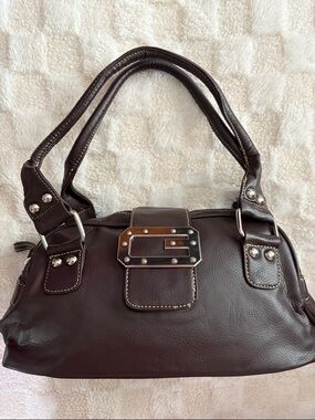Dark Brown Ladies Leather Satchel Handbag